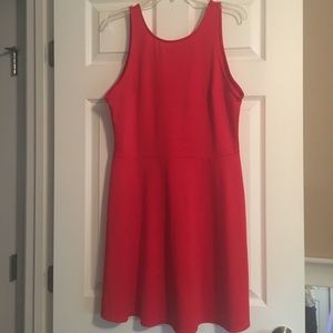 Red empire waist dress